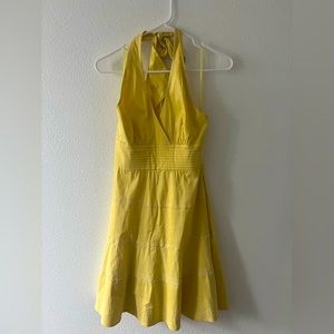 BCBG Max Azria Yellow Halter Neckline Sleeveless Mini Length Dress size 4